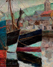 Пожедаев (Пожидаев) Георгий Анатольевич (1897–1977)<br />«Пейзаж с яхтами», 1949 г.