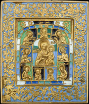 Икона «Богоматерь Одигитрия Смоленская с деисусом и избранными святыми»
