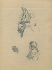Малявин Филипп Андреевич (1869−1940)<br />«Крестьянка и девочка». Два наброска, 1890-е гг.