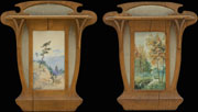 Волков Федор (XIX в.) Две декоративные консоли с акварелями: