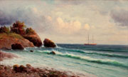Капустин Григорий Иванович (1865−1925)<br />«Морской пейзаж с парусником», начало XX в.