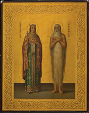 Икона «Святая равноапостольная княгиня Ольга и святой преподобный Онуфрий Великий»