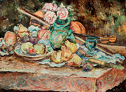 Пайлес Исаак (1895–1978)<br />«Натюрморт с цветами, фруктами и скрипкой», вторая четверть XX в.