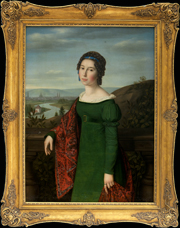 Якоб Шлезингер (1792-1855) «Портрет неизвестной в зеленом платье», 1822 г.