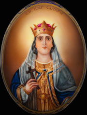 Яйцо пасхальное с изображением святой равноапостольной княгини Ольги